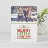 Merry Little Christmas Foto Platte Kaarten (Staand voorkant)