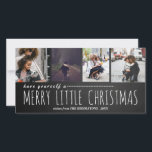 Merry Little Christmas Four foto schoolbord Feestdagenkaart<br><div class="desc">Merry Little Christmas Four foto schoolbord</div>