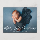 MERRY LITTLE CHRISTMAS-geboortemededeling Briefkaart (Voorkant)
