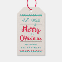 Merry Little Christmas Gepersonaliseerde Gift Labe Cadeaulabel