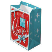 Merry Little Christmas Gift Bag - Medium tas Cadeauzakje (Voorkant Gekanteld)
