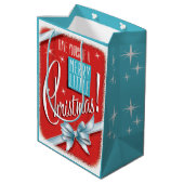 Merry Little Christmas Gift Bag - Medium tas Cadeauzakje (Achterkant Gekanteld)