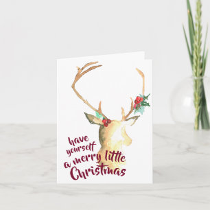 Merry Little Christmas Greeting Card Feestdagen Kaart