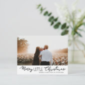 Merry Little Christmas handgeschreven script | Fot Feestdagenkaart (Staand voorkant)