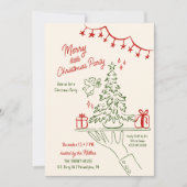 Merry Little Christmas Holiday Party Hand getekend Aankondiging (Voorkant)