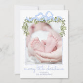 Merry Little Christmas Kaart Pasgeboren Baby Foto (Voorkant)