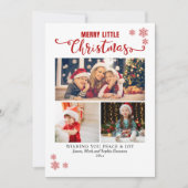 Merry Little Christmas, Kids Collage 3 Photos Feestdagenkaart (Voorkant)