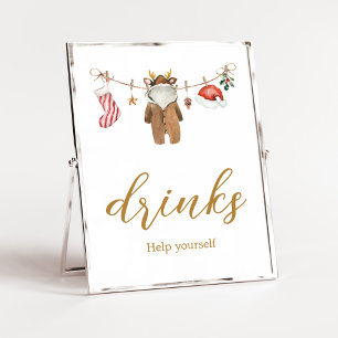 Merry Little Christmas Kleding Baby shower Drinken Poster