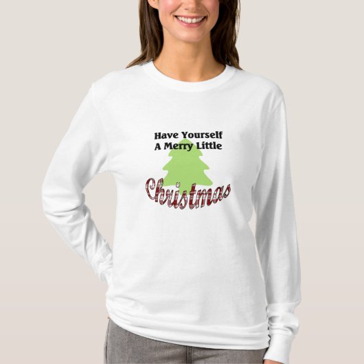 MERRY LITTLE CHRISTMAS LADIES LONG SLEEVE T SHIRT (Voorkant)