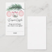 Merry Little Christmas Luier Raffle met Roze Visitekaartje (Voorkant / Achterkant)