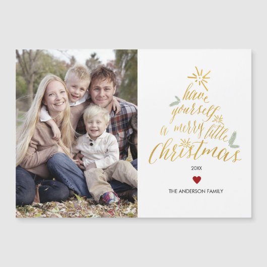 Merry Little Christmas - magnetische fotokaart (Voorkant)