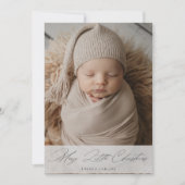 Merry Little Christmas Newborn Cute Baby Photo Feestdagenkaart (Voorkant)