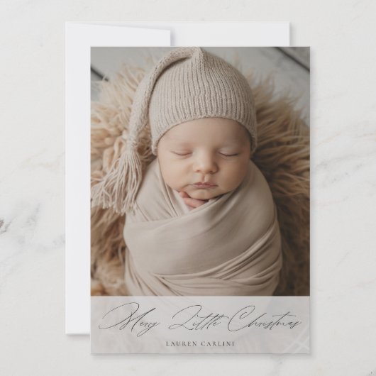 Merry Little Christmas Newborn Cute Baby Photo Feestdagenkaart (Voorkant)