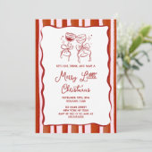 Merry little Christmas Party Invitation Kaart (Staand voorkant)