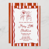 Merry little Christmas Party Invitation Kaart (Voorkant / Achterkant)