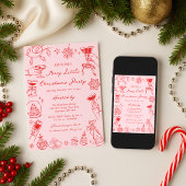 Merry Little Christmas Party Invitation Kaart