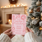 Merry Little Christmas Party Invitation Kaart