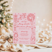 Merry Little Christmas Party Invitation Kaart