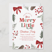 Merry Little Christmas Party Invitation Kaart (Voorkant)