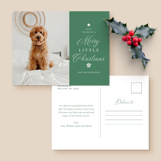 Merry Little Christmas Pet Holiday Briefkaart