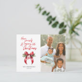 Merry Little Christmas Photo Holiday Briefkaart (Staand voorkant)