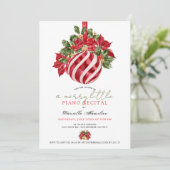 Merry Little Christmas Piano Recital Invitation Kaart (Staand voorkant)