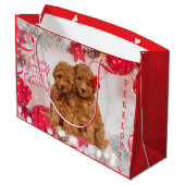 Merry Little Christmas Poedel Puppies Groot Cadeauzakje (Achterkant Gekanteld)