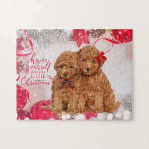 Merry Little Christmas Poedel Puppies Legpuzzel