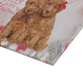 Merry Little Christmas Poedel Puppies Snijplank (Hoek)