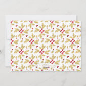 Merry Little Christmas Red & Gold Holly Waterverf Feestdagenkaart (Achterkant)