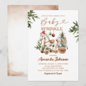 Merry Little Christmas Rocking Horse Baby Sprinkle Kaart (Voorkant / Achterkant)