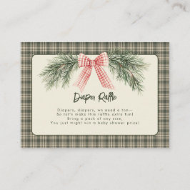 Merry Little Christmas Rustic Baby Shower  Informatiekaartje
