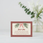 Merry Little Christmas Rustic Baby Shower Informatiekaartje (Staand voorkant)