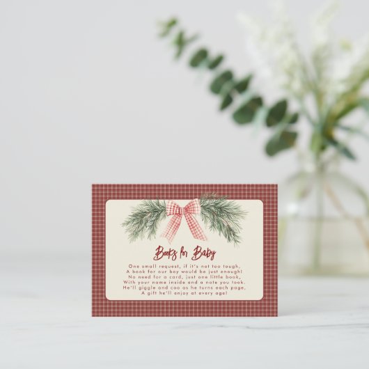 Merry Little Christmas Rustic Baby Shower  Informatiekaartje (Staand voorkant)