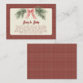 Merry Little Christmas Rustic Baby Shower Informatiekaartje (Voorkant / Achterkant)