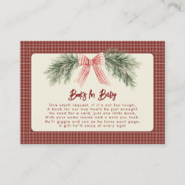 Merry Little Christmas Rustic Baby Shower  Informatiekaartje