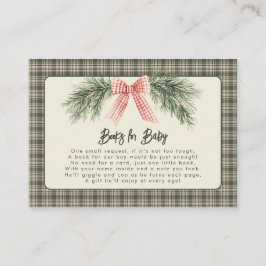 Merry Little Christmas Rustic Baby Shower  Informatiekaartje
