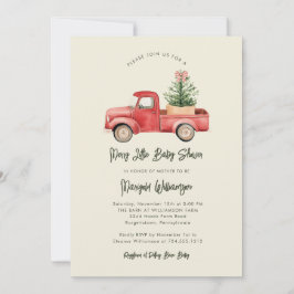 Merry Little Christmas Rustic Baby shower Invitat Kaart