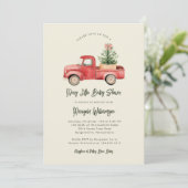Merry Little Christmas Rustic Baby shower Invitat Kaart (Staand voorkant)