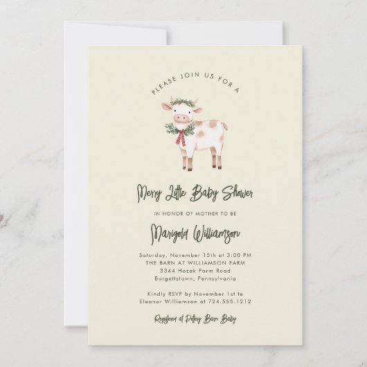 Merry Little Christmas Rustic Baby Shower  Kaart (Voorkant)