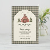 Merry Little Christmas Rustic Baby Shower   Kaart (Staand voorkant)
