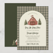 Merry Little Christmas Rustic Baby Shower   Kaart (Voorkant / Achterkant)