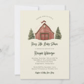 Merry Little Christmas Rustic Baby shower Kaart (Voorkant)