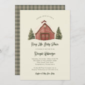 Merry Little Christmas Rustic Baby shower Kaart (Voorkant / Achterkant)