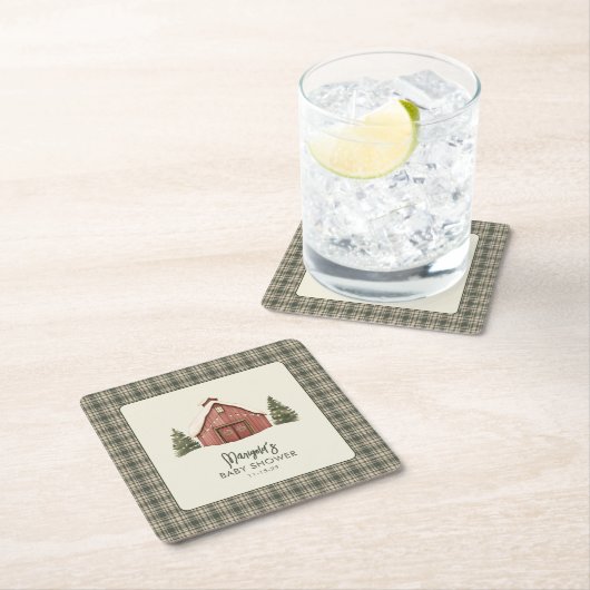 Merry Little Christmas Rustic Baby Shower  Kartonnen Onderzetters (Insitu)