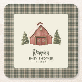 Merry Little Christmas Rustic Baby Shower  Kartonnen Onderzetters