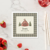 Merry Little Christmas Rustic Baby Shower Napkin Servet (Insitu)