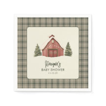 Merry Little Christmas Rustic Baby Shower Napkin