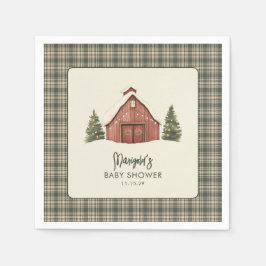 Merry Little Christmas Rustic Baby Shower Napkin Servet