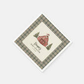 Merry Little Christmas Rustic Baby Shower Napkin Servet (Hoek)